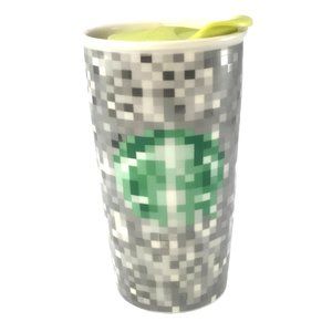 Starbucks X Rodarte Pixel 2012 Double Wall Ceramic Tumbler Travel 12oz Minecraft